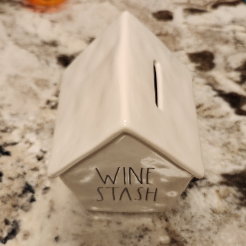 Rae Dunn Bank bird house wine stash